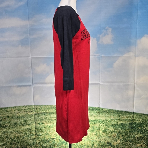 TOMMY HILFIGER | 100% COTTON CREW NECK QUARTER SLEEVE CASUAL SHIRT DRESS - Picture 7 of 16